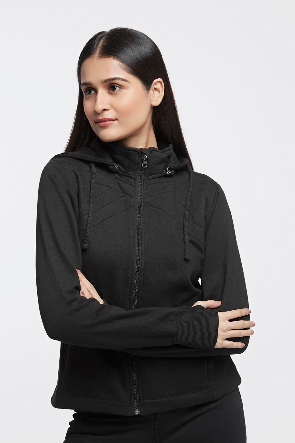 Fleece Lined Sweatshirt | Black | Women